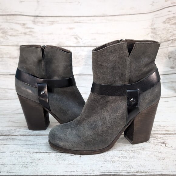 Cocolico Vita Harness Ankle Boots Grey Suede Booties Women Size 40 - Picture 5 of 11